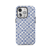 Wandteppich mit floralem Indigomuster