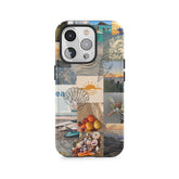 Collage mit Sonnenuntergang am Meer