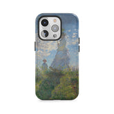 Dame mit Sonnenschirmspaziergang