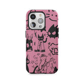 Rosa skizzenhaftes Katzenchaos